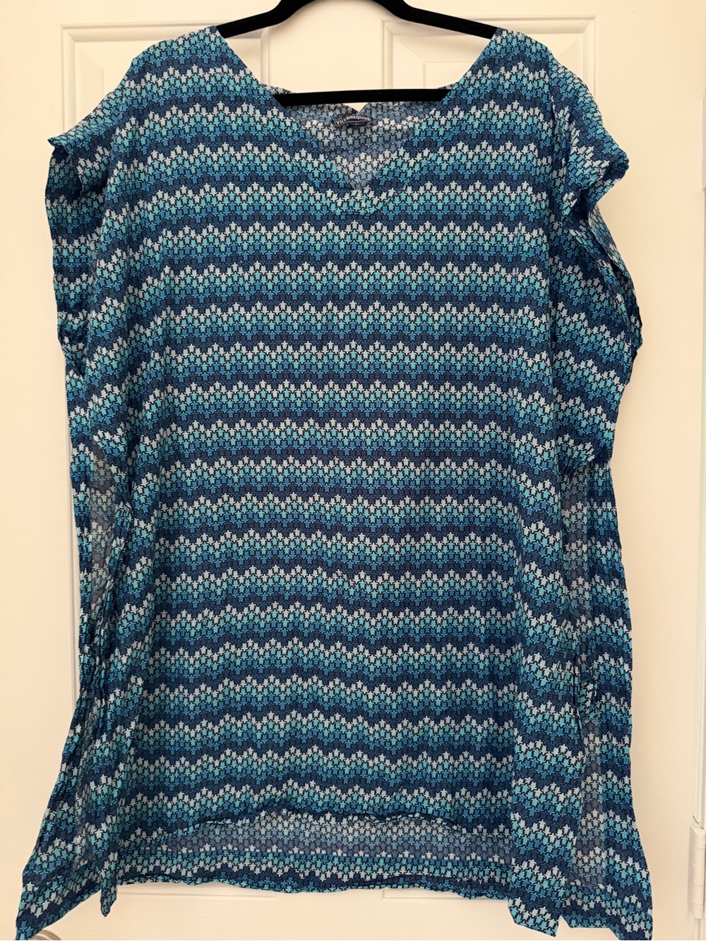 Vilebrequin Teal and Navy Geometric Swim Tunic